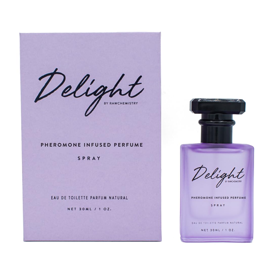 RawChemistry Delight perfume bottle showcases elegant design for daily wear.