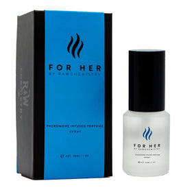 RawChemistry For Her bottle closeup showing premium fragrance for daily confidence.