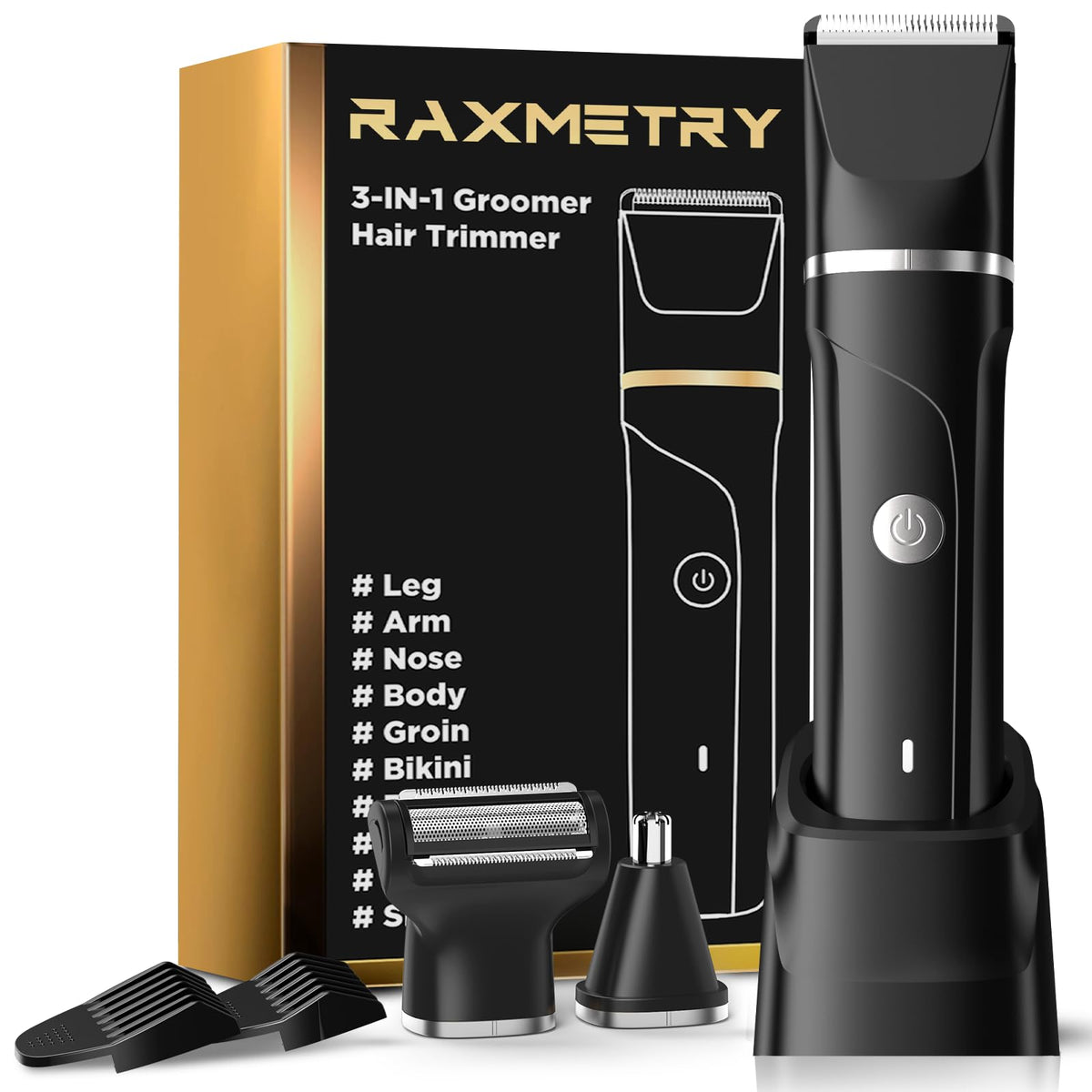RAXMETRY 3-in-1 beard trimmer for precise facial grooming