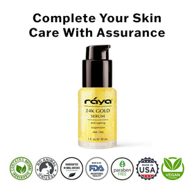 Application scene showing Raya serum on clean skin for a light absorption