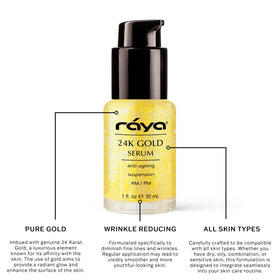 Raya 24K Gold Serum droplet close-up ready for daily use