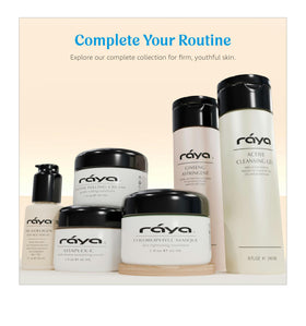 Raya Chlorophyll Masque Aloe Vera infusion bottle label emphasizes calming hydration.
