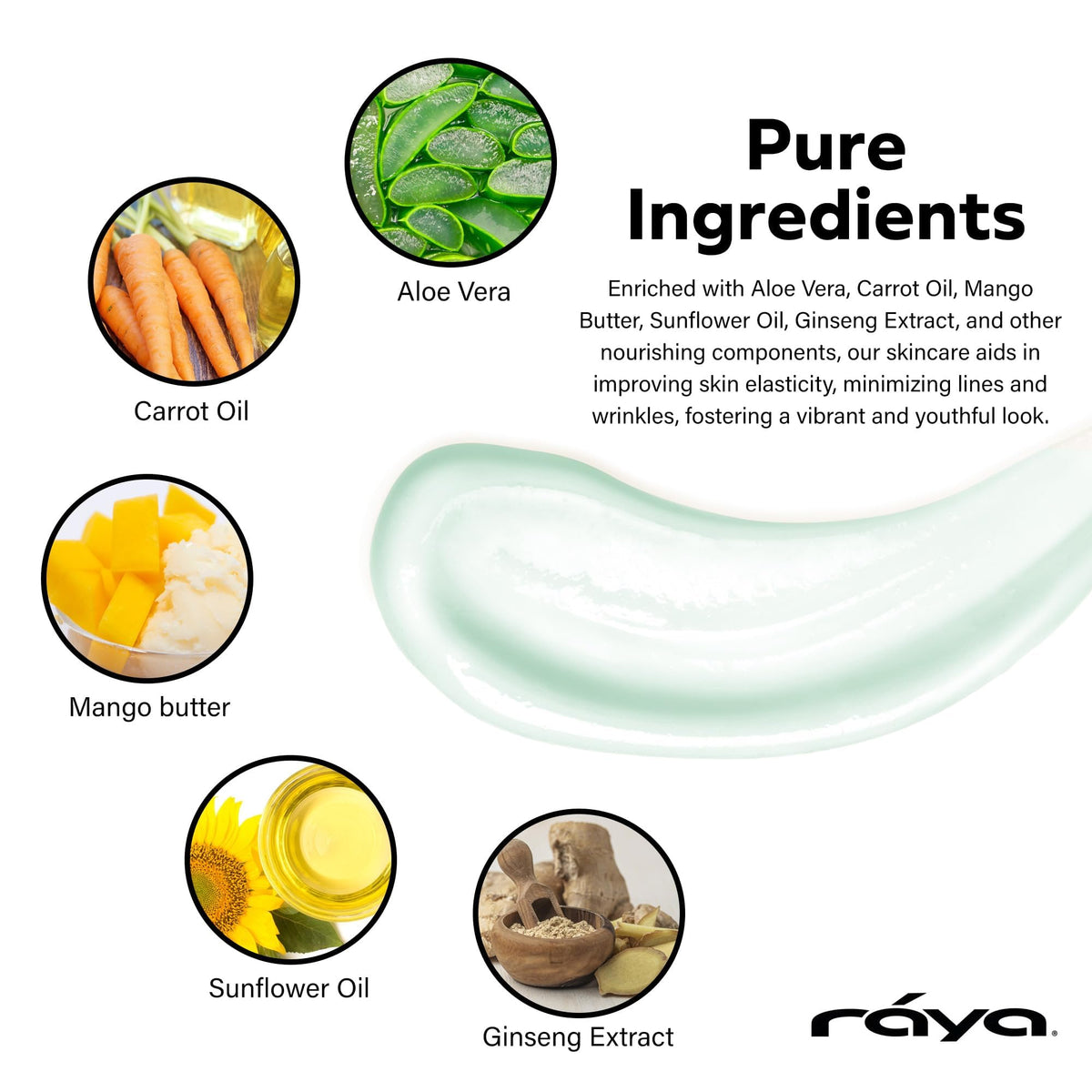 Raya Collagen-Elastin Cream texture-application highlights creamy consistency for daily hydration