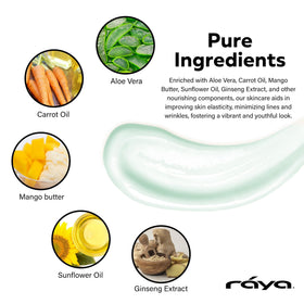 Raya Collagen-Elastin Cream texture-application highlights creamy consistency for daily hydration