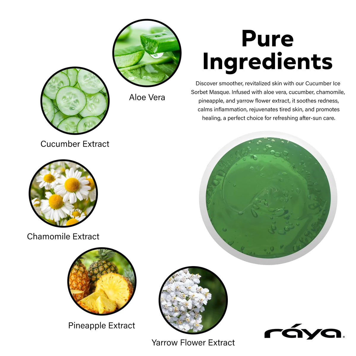Applying Raya masque forms a thin cooling gel layer on clean skin