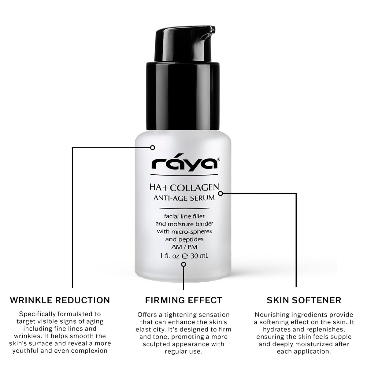 Raya HA Collagen Serum application on cheek showing quick absorption and glow