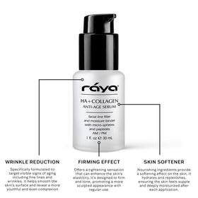 Raya HA Collagen Serum application on cheek showing quick absorption and glow