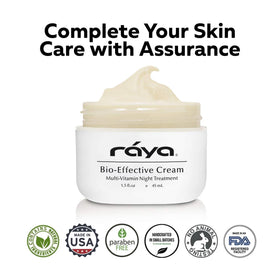 Raya Spa bio-effective night cream glass jar glow for renewed skin.