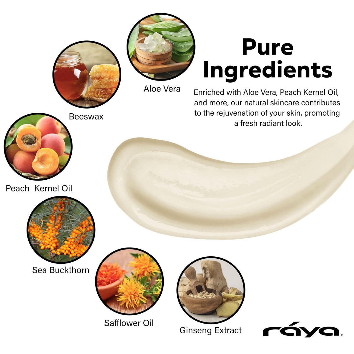 Raya Spa bio-effective night cream jar close-up showing rich texture for nourishment.