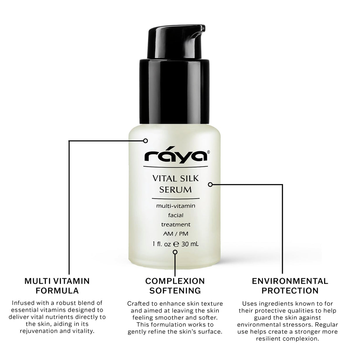 Raya Vital Silk Serum texture close-up shows silky, non-greasy finish