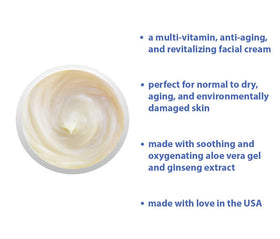 Raya Vitaplex-C Cream swirled on skin showing smooth texture