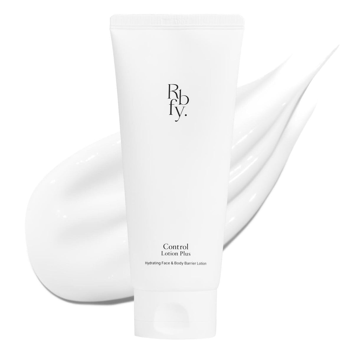 Rbfy Control Lotion Plus bottle front showing lightweight hydration for face and body