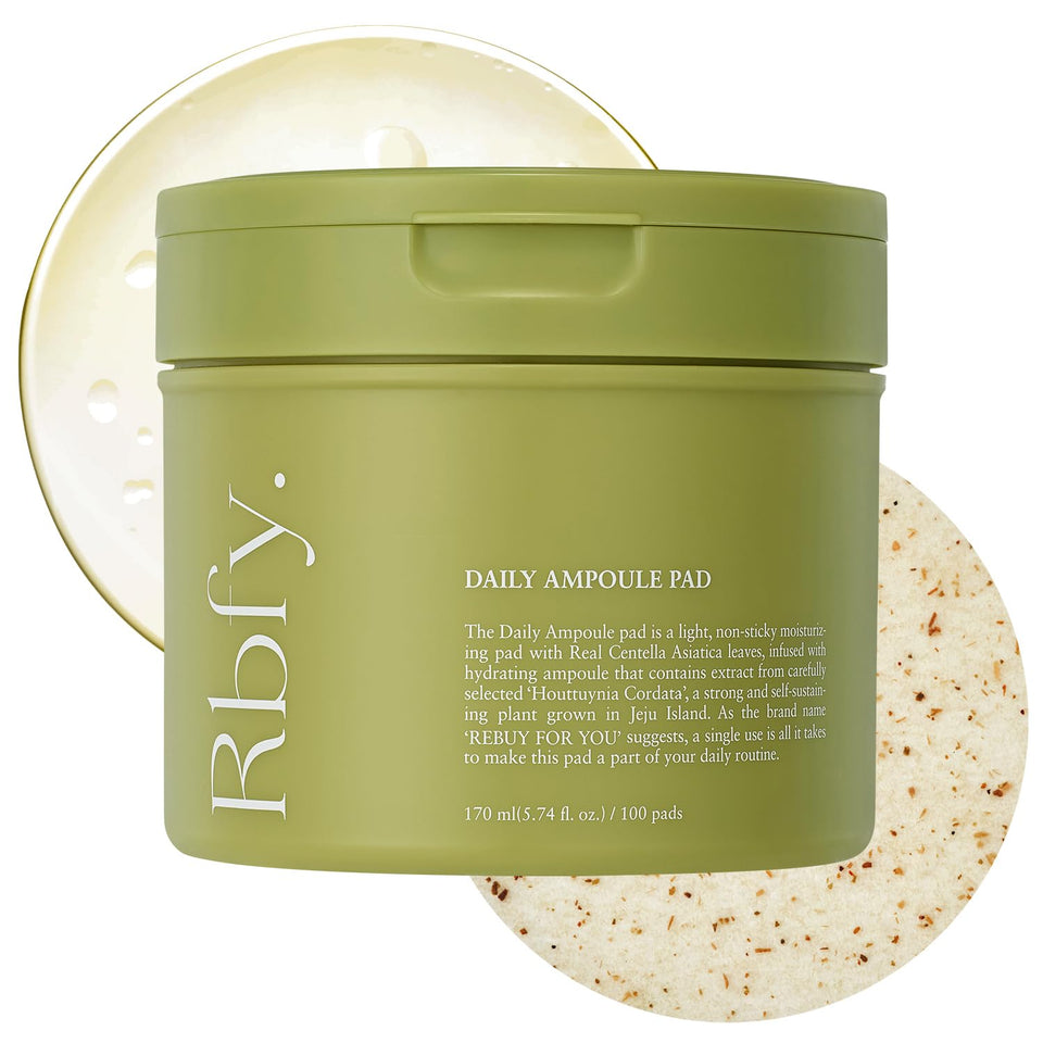 Rbfy Daily Ampoule Pad on skin delivers soothing hydration with full-face coverage