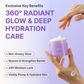 Nighttime skincare routine shot implying overnight plumping.