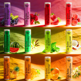 RBUGR rose flavoured lip balm close-up showing smooth application.