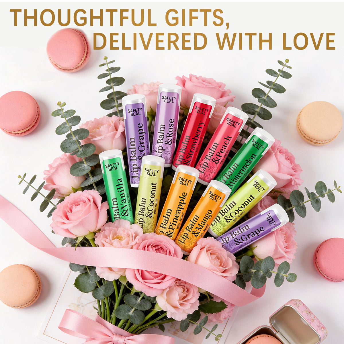 RBUGR Orange flavor lip balm bright packaging with citrus lift.