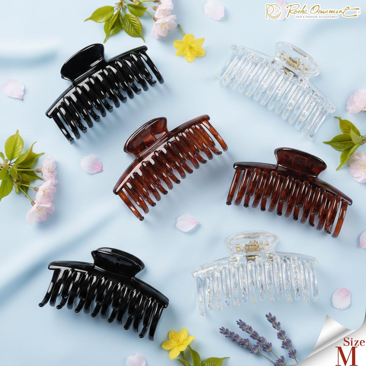 RC ROCHE ORNAMENT color-variety set in clear brown and black versatile for outfits.