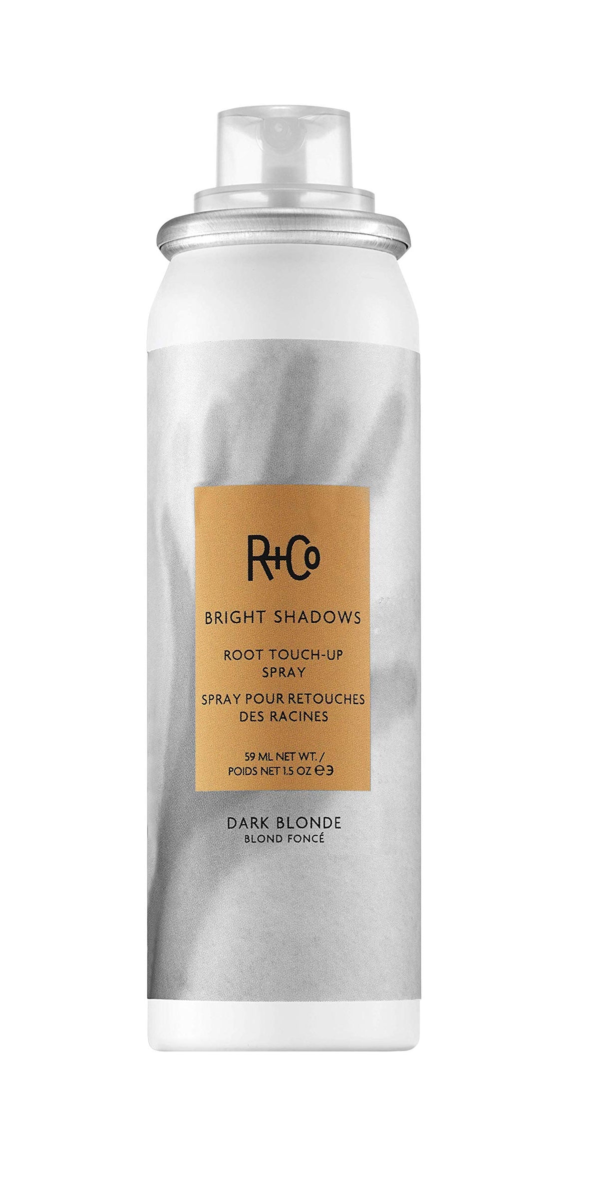 R+Co Bright Shadows bottle front for quick, mess-free root touch-up.
