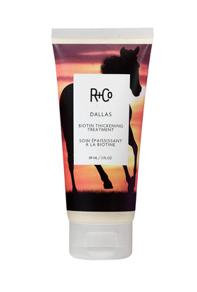 R+Co Dallas Biotin Thickening Treatment bottle front view showing volumizing formula