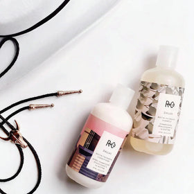 R+Co Dallas Biotin Travel Duo in clear pouches for compact packing