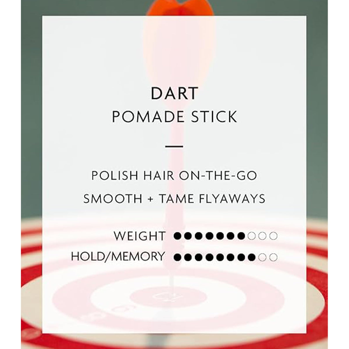 R+Co Dart Pomade Stick on hair demonstrating defined texture and flyaway control.