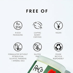 R+Co Dart Pomade Stick packaging shows vegan, no parabens formula.