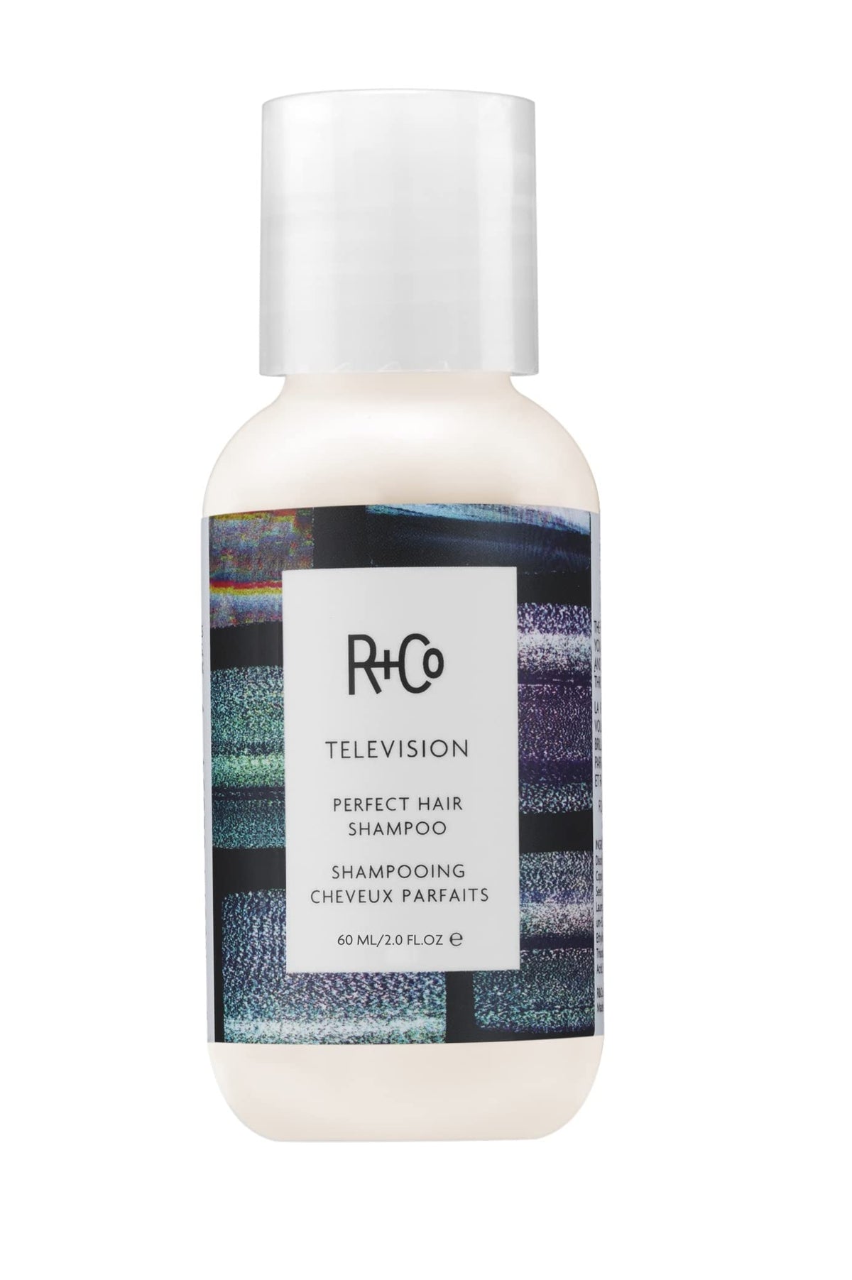 R+Co Television Perfect Hair Shampoo bottle front view for smooth, balanced hair.
