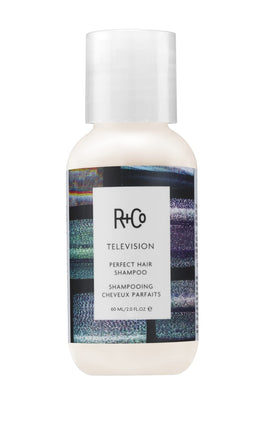 R+Co Television Perfect Hair Shampoo bottle front view for smooth, balanced hair.