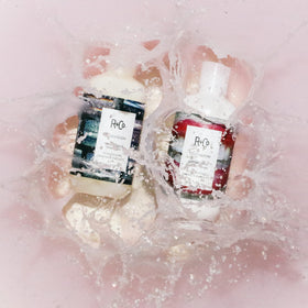 R+Co Television Perfect Hair Shampoo bottle with pump for easy dispensing.