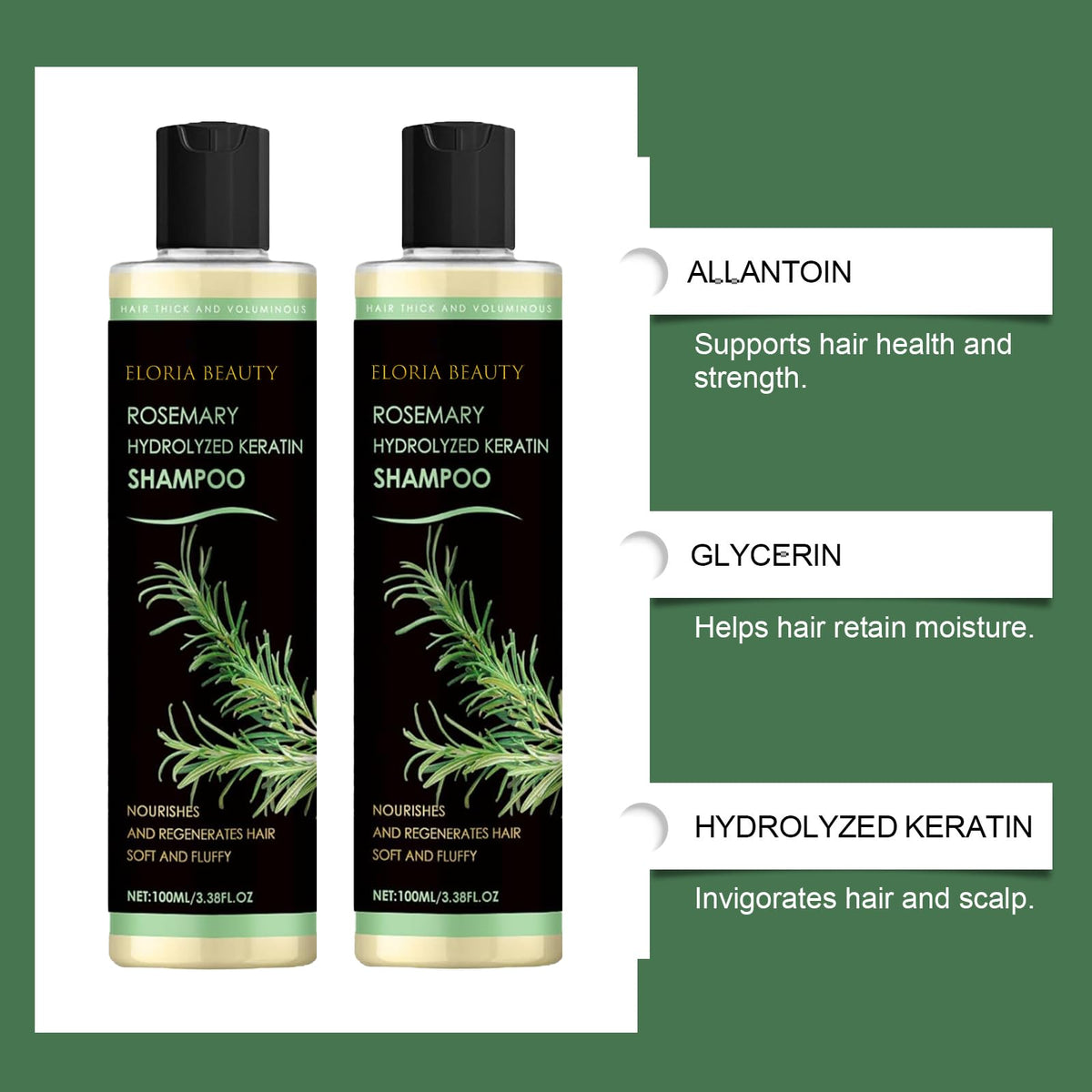 RCSCBC Eloria rosemary-keratin shampoo close-up showing rich lather