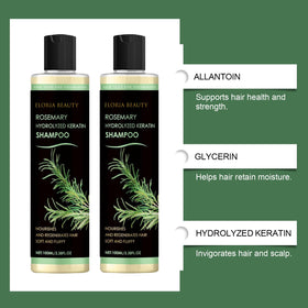 RCSCBC Eloria rosemary-keratin shampoo close-up showing rich lather