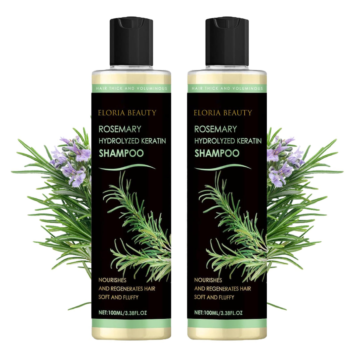 RCSCBC Eloria rosemary shampoo bottle with frizz control and shine