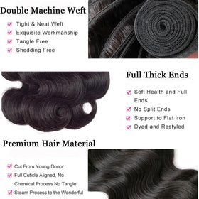 rdddne 12A body wave 20 inch bundle close-up highlighting smooth texture and manageability.