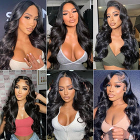 rdddne 12A body wave 24 inch bundle close-up with rich color and silky feel.