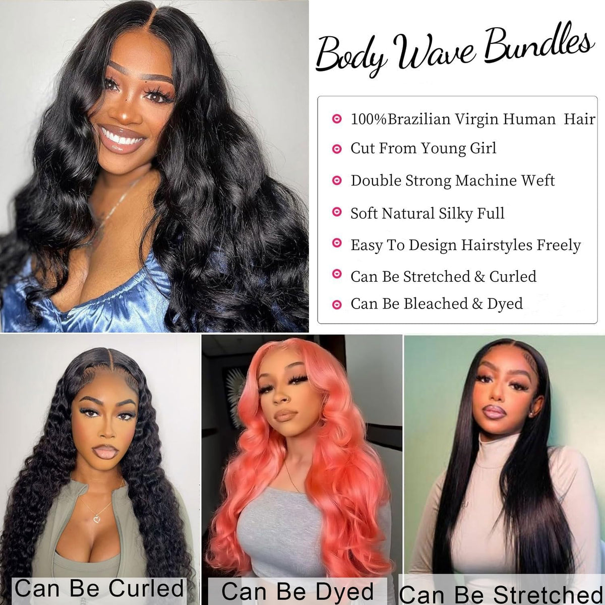 rdddne 12A body wave bundle weft close-up showcasing durable double-machine weave.