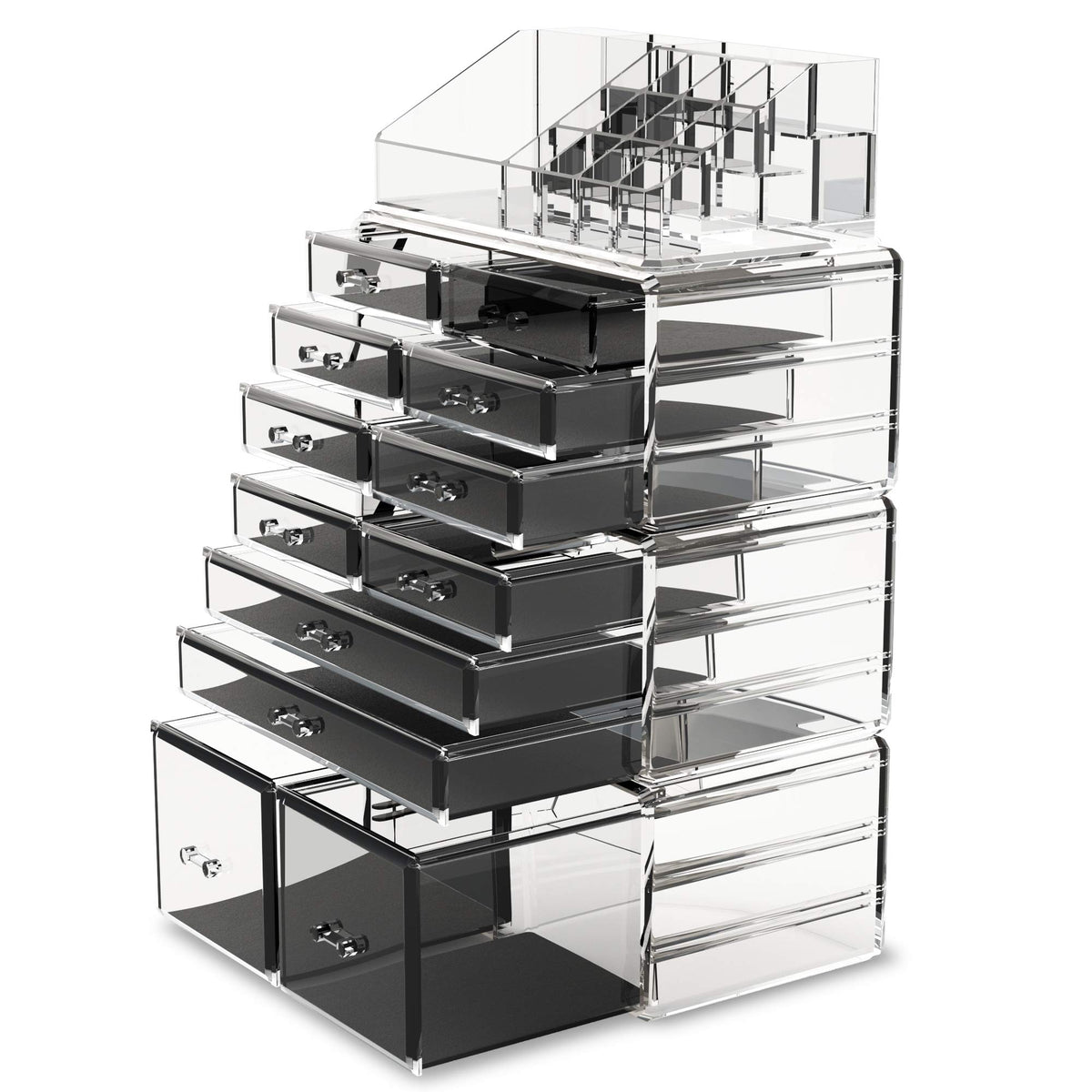 READAEER makeup organizer clear design blends with any decor and improves cosmetic access.