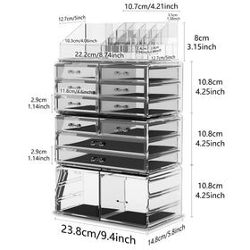 READAEER makeup organizer top compartments keep brushes and palettes organized at a glance.