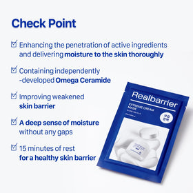 Real Barrier Extreme Cream Sheet Mask applied to face for hydration and comfort