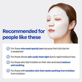 Real Barrier mask on sensitive skin promoting soothing and nourishment