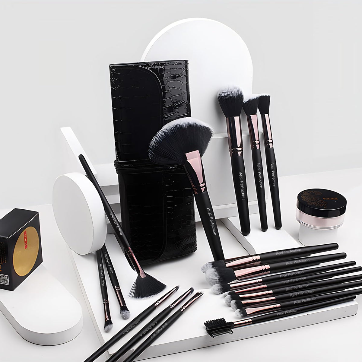Real Perfection roll-up case keeps brushes organized on the go
