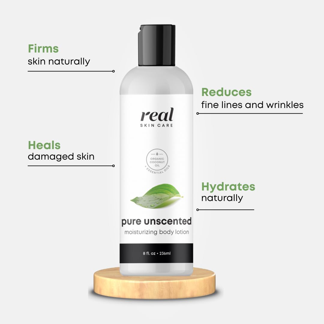 Real Skin Care Organic ingredients highlight natural oils for nourishment.