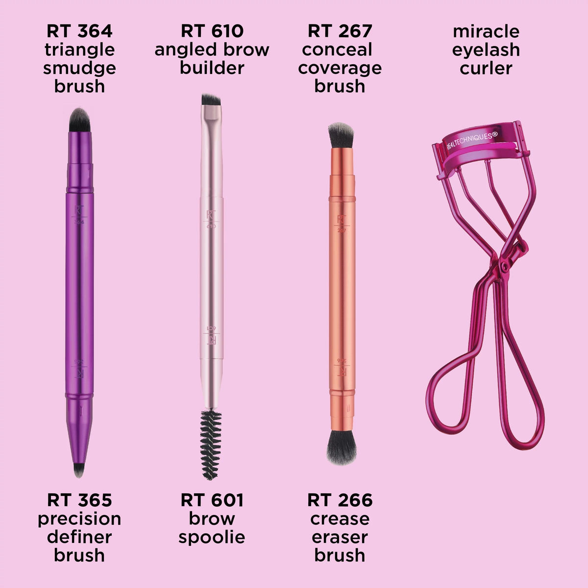 Real Techniques Double Time angled brow-builder brush for natural brows