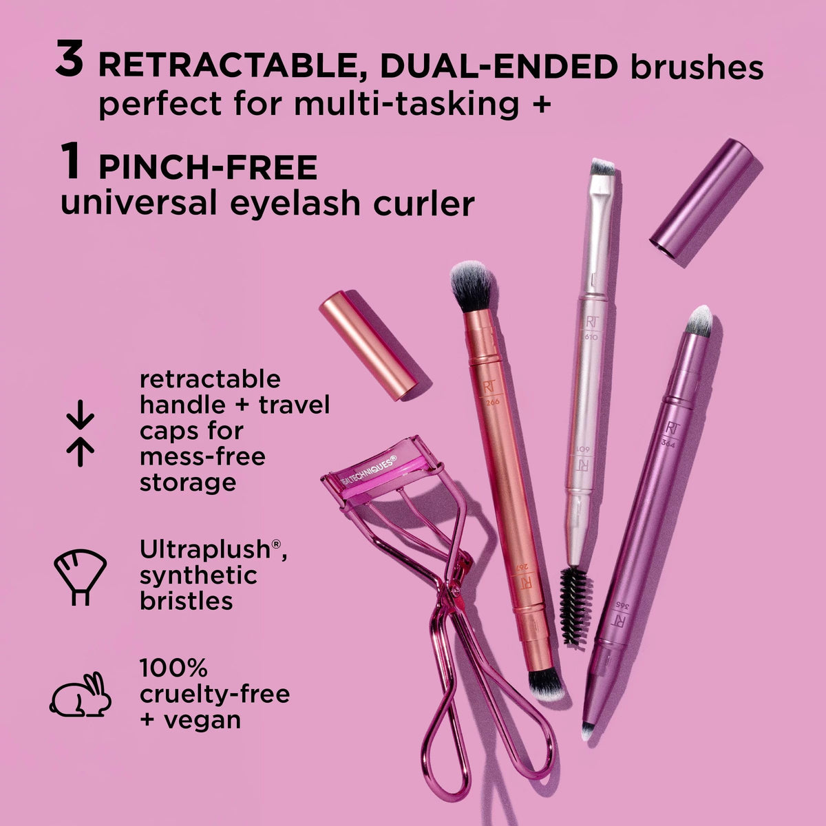 Real Techniques Double Time precision-definer brush for sharp eyeliner edges