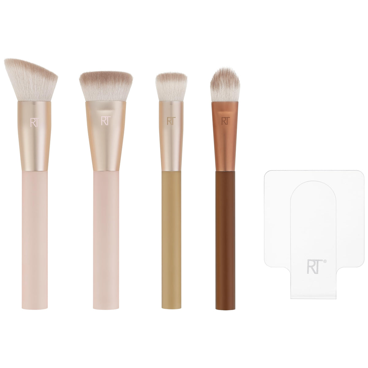 Real Techniques 081 Angled Foundation Brush delivers precise base coverage.