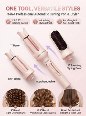 Realair Auto Hair Curler features one-click operation for easy styling.