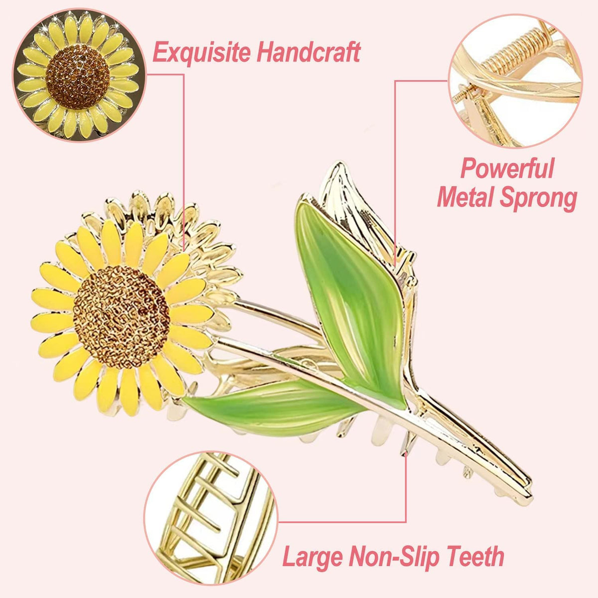 REALHUNLEE rose design clip adds delicate detail and strong hold