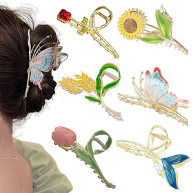 REALHUNLEE tulip flower clip with secure grip and elegant gold finish