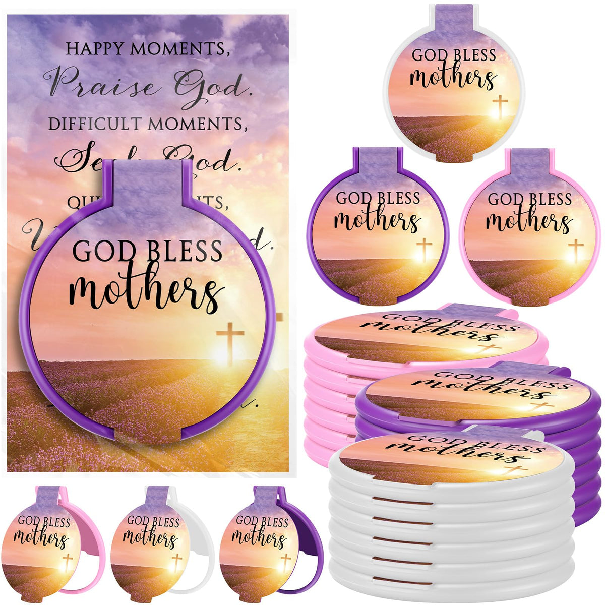 Reallnaive mother’s day lavender mirror, portable for quick on-the-go touch-ups.
