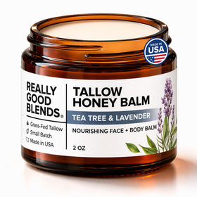 Really Good Blends Tallow Honey Balm jar for daily skin nourishment