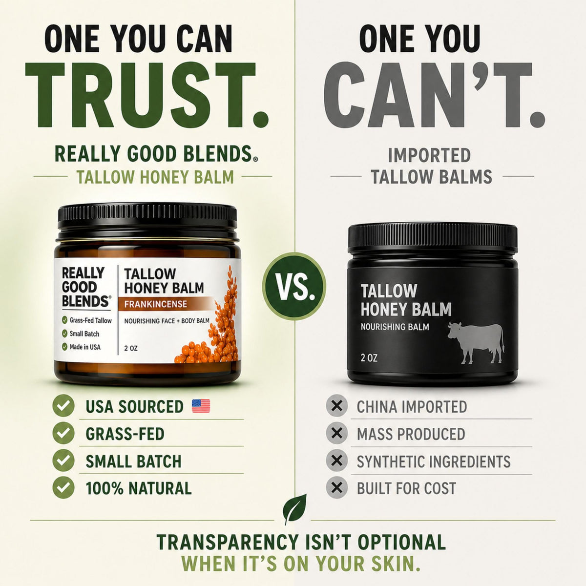 Really Good Blends balm tin and label highlight natural ingredients and gentle aroma